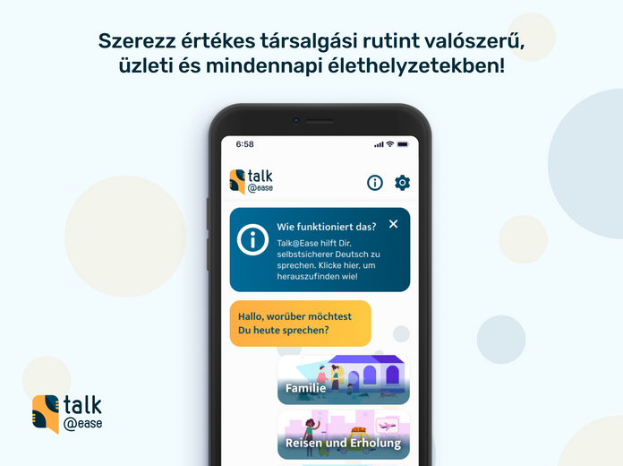 Talk@Ease angol és német beszédgyakorló mobilapp