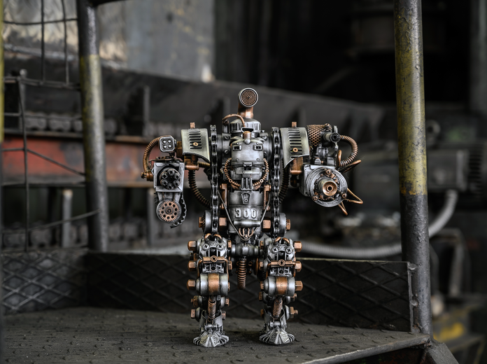 Elképesztő szobrok fémhulladékból - Zosky cyberpunk szoborkiállítása